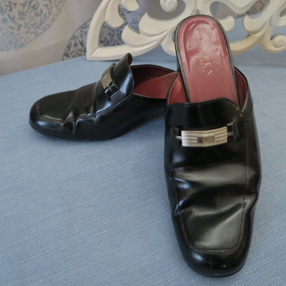 Ralph Lauren Black Leather Bethel 7.5
